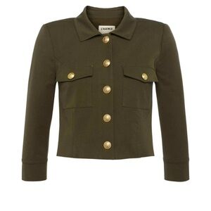 L'AGENCE KUMI Khaki Utility Jacket with Gold Buttons